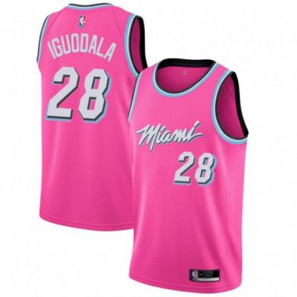 Nike Miami Heat #28 Andre Iguodala Pink NBA Swingman Earned Edition Jersey