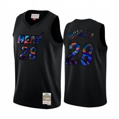 Miami Miami Heat #28 Andre Iguodala Men's Iridescent HWC Limited NBA Jersey - Black
