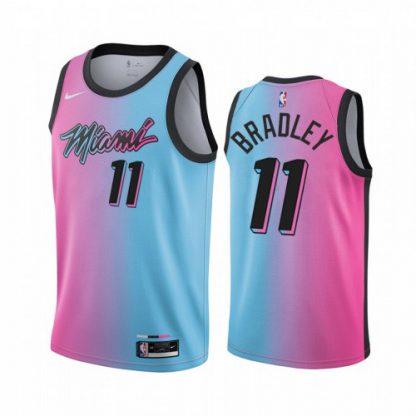 Nike Miami Heat #11 Avery Bradley Blue Pink Youth NBA Swingman 2020-21 City Edition Jersey