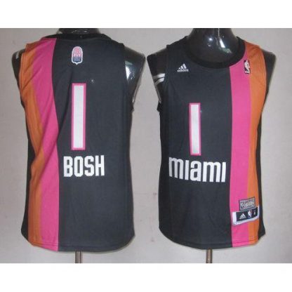 Miami Heat #1 Chris Bosh Black ABA Hardwood Classic Stitched NBA Jersey