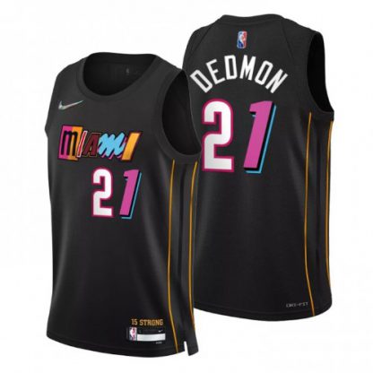 Miami Miami Heat #21 Dewayne Dedmon Men's Nike Black 2021/22 Swingman NBA Jersey - City Edition