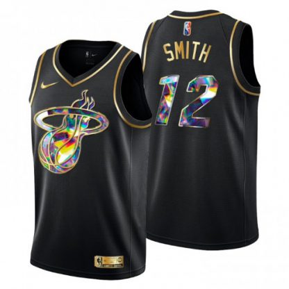 Miami Miami Heat #12 Dru Smith Men's Golden Edition Diamond Logo 2021/22 Swingman Jersey - Black