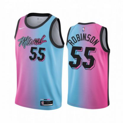 Nike Miami Heat #55 Duncan Robinson Blue Pink Women's NBA Swingman 2020-21 City Edition Jersey