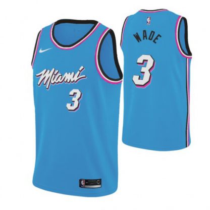 Nike Miami Heat #3 Dwyane Wade 2019-20 Men's Blue Miami City Edition NBA Jersey