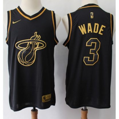 Nike Miami Heat #3 Dwyane Wade Black/Gold NBA Swingman Limited Edition Jersey