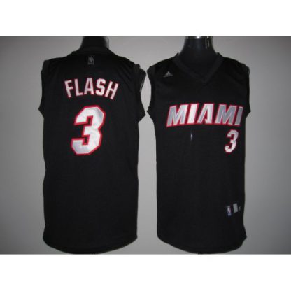Miami Heat #3 Dwyane Wade Stitched Black Flash Fashion NBA Jersey