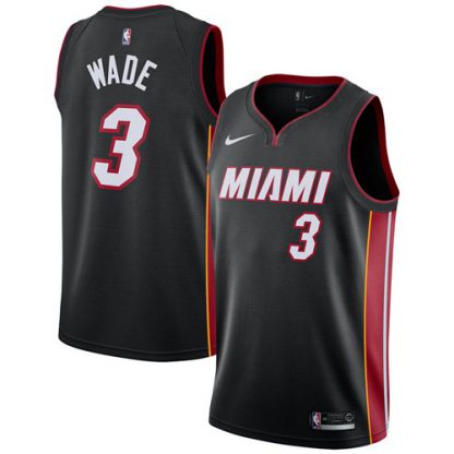 Nike Miami Heat #3 Dwyane Wade Black NBA Swingman Icon Edition Jersey
