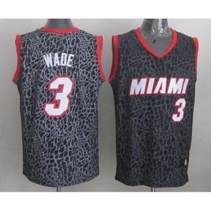 Miami Heat #3 Dwyane Wade Black Crazy Light Stitched NBA Jersey