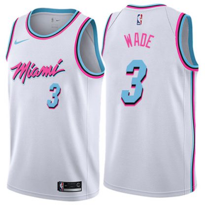Nike Miami Heat #3 Dwyane Wade White NBA Swingman City Edition Jersey