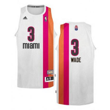 Miami Heat #3 Dwyane Wade White ABA Hardwood Classic Stitched NBA Jersey