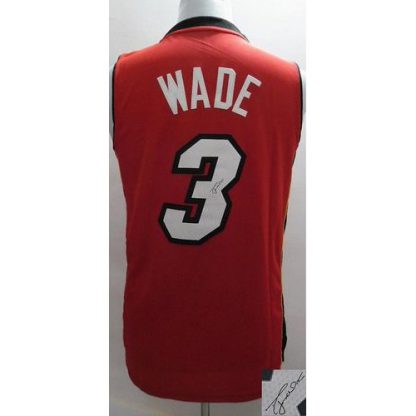 Revolution 30 Autographed Miami Heat #3 Dwyane Wade Red Stitched NBA Jersey