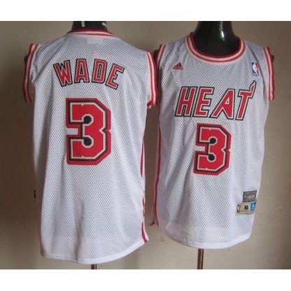 Miami Heat #3 Dwyane Wade White Swingman Throwback Stitched NBA Jersey