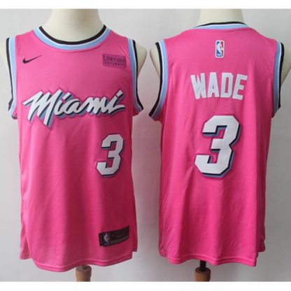 Nike Miami Heat #3 Dwyane Wade Pink NBA Swingman Earned Edition Jersey