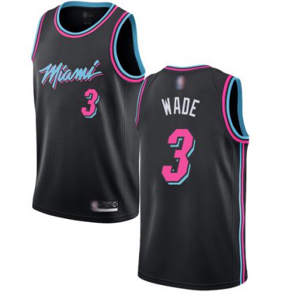 Nike Miami Heat #3 Dwyane Wade Black Youth NBA Swingman City Edition 2018/19 Jersey