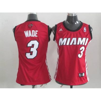 Miami Heat #3 Dwyane Wade Red Alternate Women's Stitched NBA Jersey