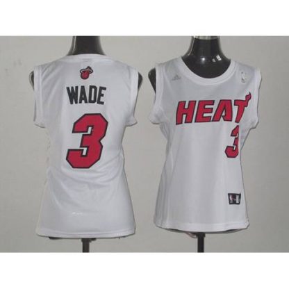 Miami Heat #3 Dwyane Wade White Fashion Women's Stitched NBA Jersey