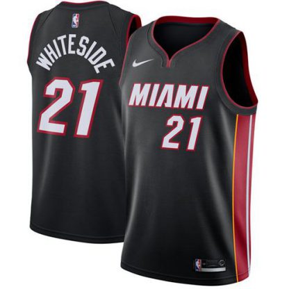 Nike Miami Heat #21 Hassan Whiteside Black NBA Swingman Icon Edition Jersey