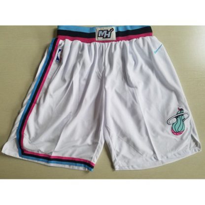 Men's Miami Miami Heat Nike White Swingman Basketball Shorts