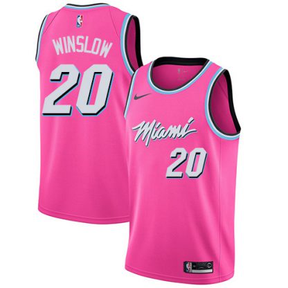 Nike Miami Heat #20 Justise Winslow Pink NBA Swingman Earned Edition Jersey