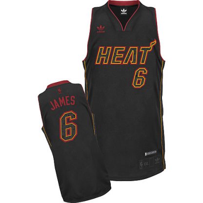 Miami Heat #6 LeBron James Carbon Fiber Fashion Black Stitched NBA Jersey