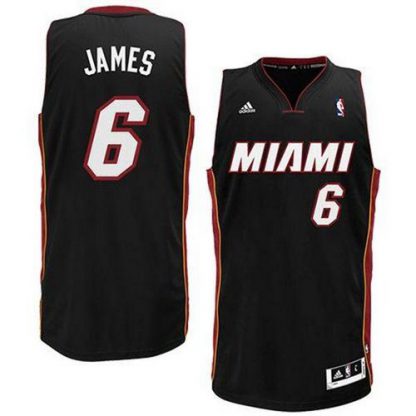Miami Heat #6 LeBron James Black Revolution 30 Miami Stitched NBA Jersey
