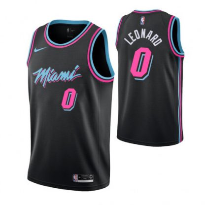 Nike Miami Heat #0 Meyers Leonard Men's Black City Edition NBA Jersey