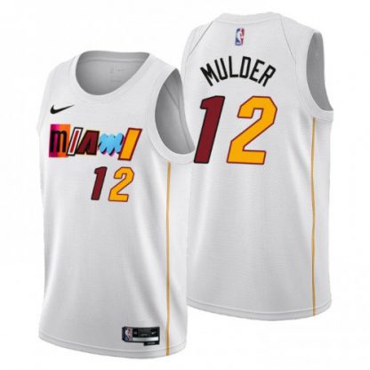 Nike Miami Heat #12 Mychal Mulder Men's 2022-23 City Edition NBA Jersey - Cherry Blossom White