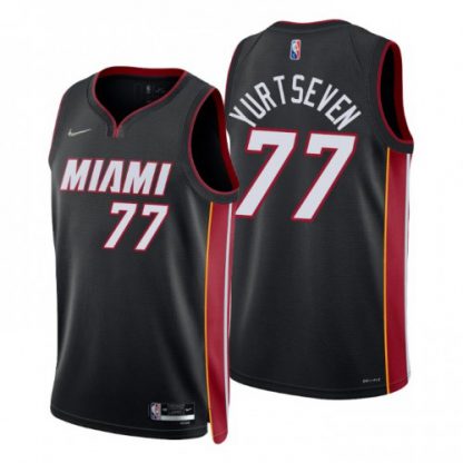 Nike Miami Heat #77 Omer Yurtseven Black Men's 2021-22 NBA 75th Anniversary Diamond Swingman Jersey - Icon Edition