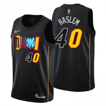 Miami Miami Heat #40 Udonis Haslem Men's Nike Black 2021/22 Swingman NBA Jersey - City Edition