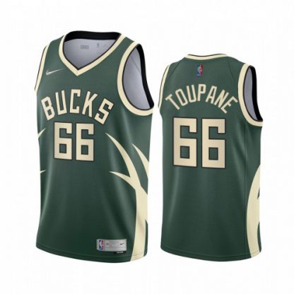 Milwaukee Milwaukee Bucks #66 Axel Toupane Green Youth NBA Swingman 2020-21 Earned Edition Jersey