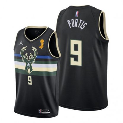 Milwaukee Milwaukee Bucks #9 Bobby Portis 2021 NBA Finals Champions Swingman Statement Edition Jersey Black