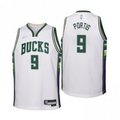 Milwaukee Milwaukee Bucks #9 Bobby Portis Youth Nike White 2021/22 Swingman Jersey - City Edition