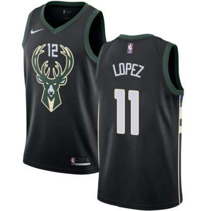 Nike Milwaukee Bucks #11 Brook Lopez Black NBA Swingman Statement Edition Jersey