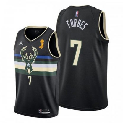 Milwaukee Milwaukee Bucks #7 Bryn Forbes Youth 2021 NBA Finals Champions Swingman Statement Edition Jersey Black