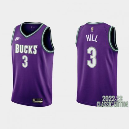 Milwaukee Milwaukee Bucks #3 George Hill Purple Men's Nike NBA 2022-23 Classic Edition Jersey