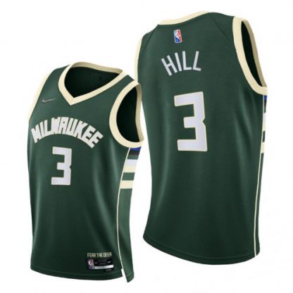 Nike Milwaukee Bucks #3 George Hill Youth 2021-22 75th Diamond Anniversary NBA Jersey Green