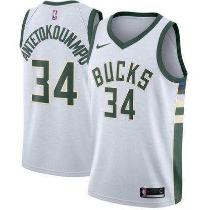 Nike Milwaukee Bucks #34 Giannis Antetokounmpo White NBA Swingman Association Edition Jersey