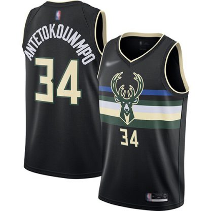 Nike Milwaukee Bucks #34 Giannis Antetokounmpo Black NBA Swingman Statement Edition 2019/2020 Jersey