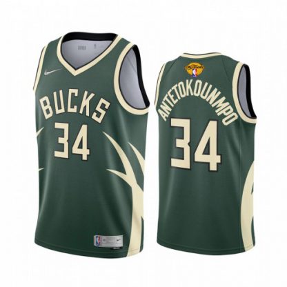Milwaukee Milwaukee Bucks #34 Giannis Antetokounmpo Men's 2021 NBA Finals Bound Swingman Earned Edition Jersey Green