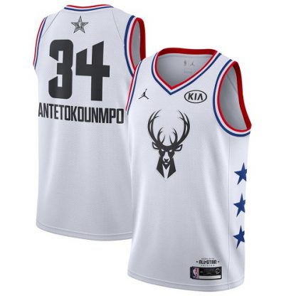 Nike Milwaukee Bucks #34 Giannis Antetokounmpo White Youth NBA Jordan Swingman 2019 All-Star Game Jersey