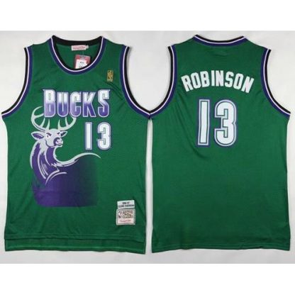 Mitchell And Ness Milwaukee Bucks #13 Glenn Robinson Green Throwback Stitched NBA Jersey