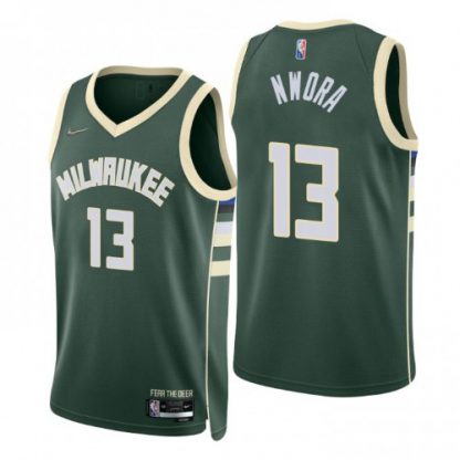 Nike Milwaukee Bucks #13 Jordan Nwora Green Men's 2021-22 NBA 75th Anniversary Diamond Swingman Jersey - Icon Edition