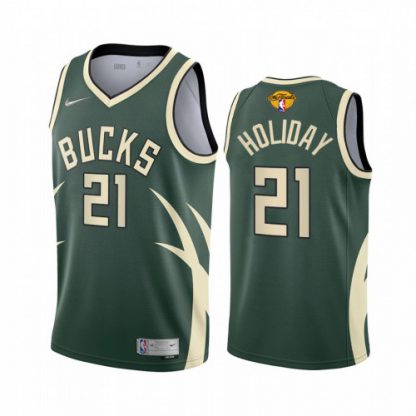 Milwaukee Milwaukee Bucks #21 Jrue Holiday Men's 2021 NBA Finals Bound Swingman Earned Edition Jersey Green