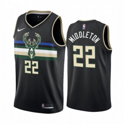 Nike Milwaukee Bucks #22 Khris Middleton Black 2019-20 Statement Edition NBA Jersey