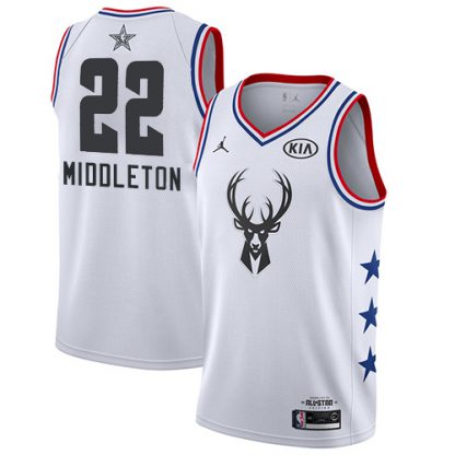 Nike Milwaukee Bucks #22 Khris Middleton White Youth NBA Jordan Swingman 2019 All-Star Game Jersey