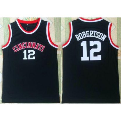 Milwaukee Bucks #12 Oscar Robertson Black Cincinnati Bearcats College Stitched NBA Jersey