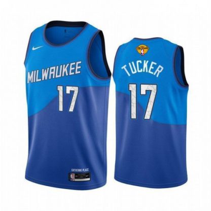 Nike Milwaukee Bucks #17 P. J. Tucker Youth 2021 NBA Finals Bound City Edition Jersey Blue