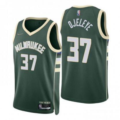 Nike Milwaukee Bucks #37 Semi Ojeleye Green Men's 2021-22 NBA 75th Anniversary Diamond Swingman Jersey - Icon Edition