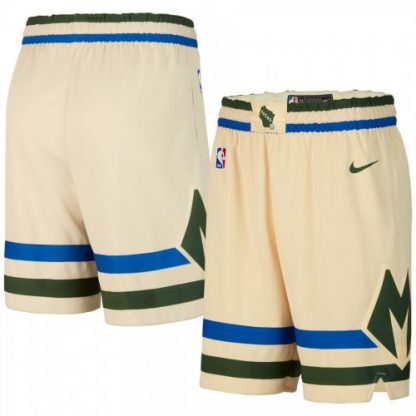 Milwaukee Milwaukee Bucks Nike 2019-20 City Edition Swingman Shorts Cream