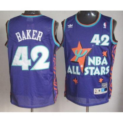 Milwaukee Bucks #42 Vin Baker Purple 1995 All-Star Throwback Stitched NBA Jersey